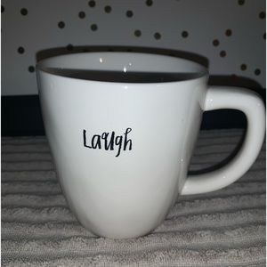 Rae Dunn Coffee Tea Mug "Laugh”Small Print Script Artisan Collection By Magenta